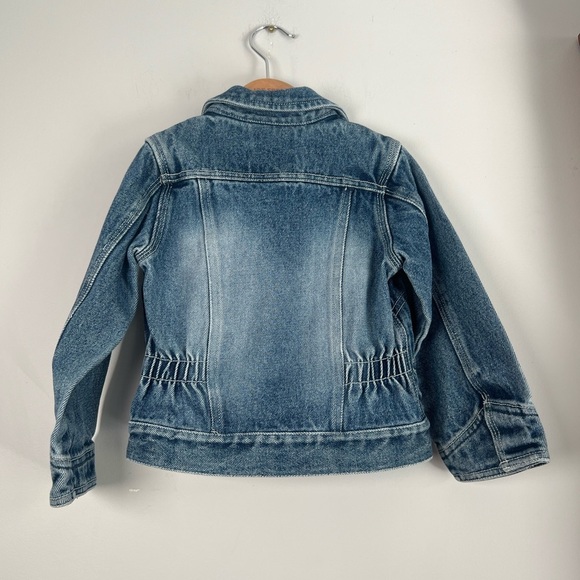 Vintage OshKosh B'gosh Classic Blue Denim Jacket w Green Accents 4T - Picture 2 of 4